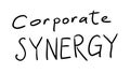 Business Buzzword: corporate synergy - vector handwritten phrase