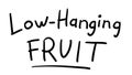 Business Buzzword: low hanging fruit - vector handwritten phrase