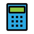 Business calculator icon line isolated on white background. Black flat thin icon on modern outline style. Linear symbol and Royalty Free Stock Photo