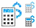 Business calculator Mosaic Icon of Unequal Elements