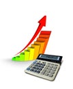 Business Calculator with Profit Chart Royalty Free Stock Photo