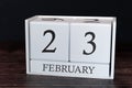 Business calendar for February, 23rd day of the month. Planner organizer date or events schedule concept Royalty Free Stock Photo