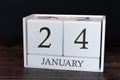 Business calendar for January, 24th day of the month. Planner organizer date or events schedule concept Royalty Free Stock Photo