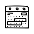 business calendar line vector doodle simple icon Royalty Free Stock Photo