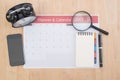 Business Calender Planner meeting on desk office. Royalty Free Stock Photo