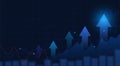 Business candle stick graph chart of stock market investment trading on blue background. Bullish point, Trend of graph. Eps10 Royalty Free Stock Photo