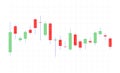 Business candle stick graph chart of stock market on white background