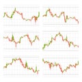 Business Candle Stick Set. Trading Graph Chart on White Background. Vector