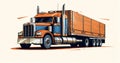 Business cargo truck vehicle shipping highway road freight trailer delivery transportation industrial