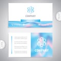 Business card - Atom icon of nuclear power, atomic energy, model of atom, scientific research, smallest particle, molecular Royalty Free Stock Photo