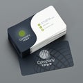 Business card back and front with generic info. 3D illustration Royalty Free Stock Photo