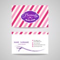 Business card beauty salon - pink tone vector design