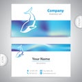 Business card - Big whale - symbol sea - company presentations