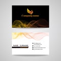 Business card is bird fire logo and Blend orange vecter
