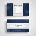 Business card with blue halfone effect template Royalty Free Stock Photo