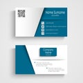 Business card with blue white effect design template