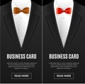 Business Card Bow Tie Set. Vector Royalty Free Stock Photo