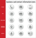 Business card contact information icons collection Royalty Free Stock Photo