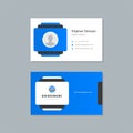 Business card design blue and black colors print template Royalty Free Stock Photo