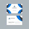 Business card design blue and black colors print template Royalty Free Stock Photo