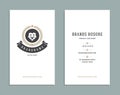 Business Card Design and Retro Logo Template. Vector Design Element Vintage Style for Logotype Royalty Free Stock Photo