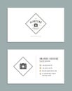 Business Card Design and Retro Logo Template. Vector Design Element Vintage Style for Logotype Royalty Free Stock Photo