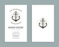 Business Card Design and Retro Logo Template. Vector Design Element Vintage Style for Logotype Royalty Free Stock Photo