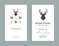 Business Card Design and Retro Logo Template. Vector Design Element Vintage Style for Logotype Royalty Free Stock Photo