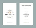 Business Card Design and Retro Logo Template. Vector Design Element Vintage Style for Logotype Royalty Free Stock Photo