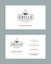 Business Card Design and Retro Style Logo Template. Royalty Free Stock Photo