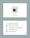 Business Card Design and Retro Style Logo Template. Royalty Free Stock Photo