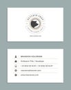 Business Card Design and Retro Style Template Butcher Shop Logo. Royalty Free Stock Photo