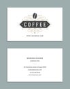 Business Card Design and Retro Style Template Coffee Shop Logo. Royalty Free Stock Photo