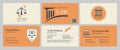 Business card design set for law company worker