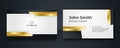 Business card design set template for company corporate style. Black gold color. Vector illustration Royalty Free Stock Photo