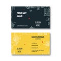 Business card design template with abstract finance charts, graphs, stats.