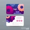 Business card design with vibrant pink blue color background