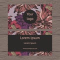 Business card. Detailed floral background