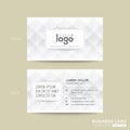 Business card with diamond grey pattern background Royalty Free Stock Photo