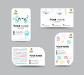 Business card with doodler design card template. corporate card.