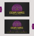 Business card for escape games. Royalty Free Stock Photo