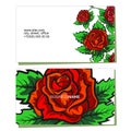 Business card with flowers concept