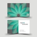 Business card. With green and gray elements design.