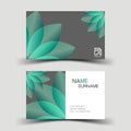Business card. With green and gray elements design. And inspiration from