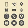 Business Card Icon Set. Web Icons.