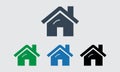 Home, House vector icon set colourful, House vector. Royalty Free Stock Photo