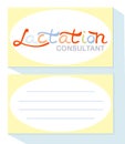 Business card for a lactation consultant, breast feeding