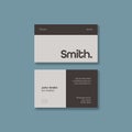 Business card layout, vector template. Modern minimal design style, corporate stationery. Editable print handout.