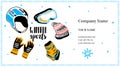 business card layout of a winter sportswear