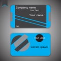 Business card modern blue card